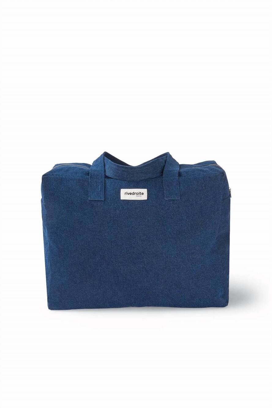 NEW RIVEDROITE PARIS men's elzevir big weekend bag in raw denim